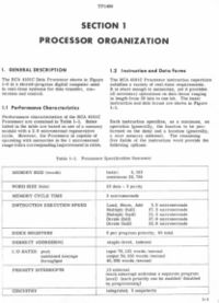 RCA4101C processor organisation: Image from RCA manual