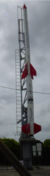 Original launcher and full scale model of rocket at Bullcreek Aviation Museum: Photo – Kerrie Dougherty